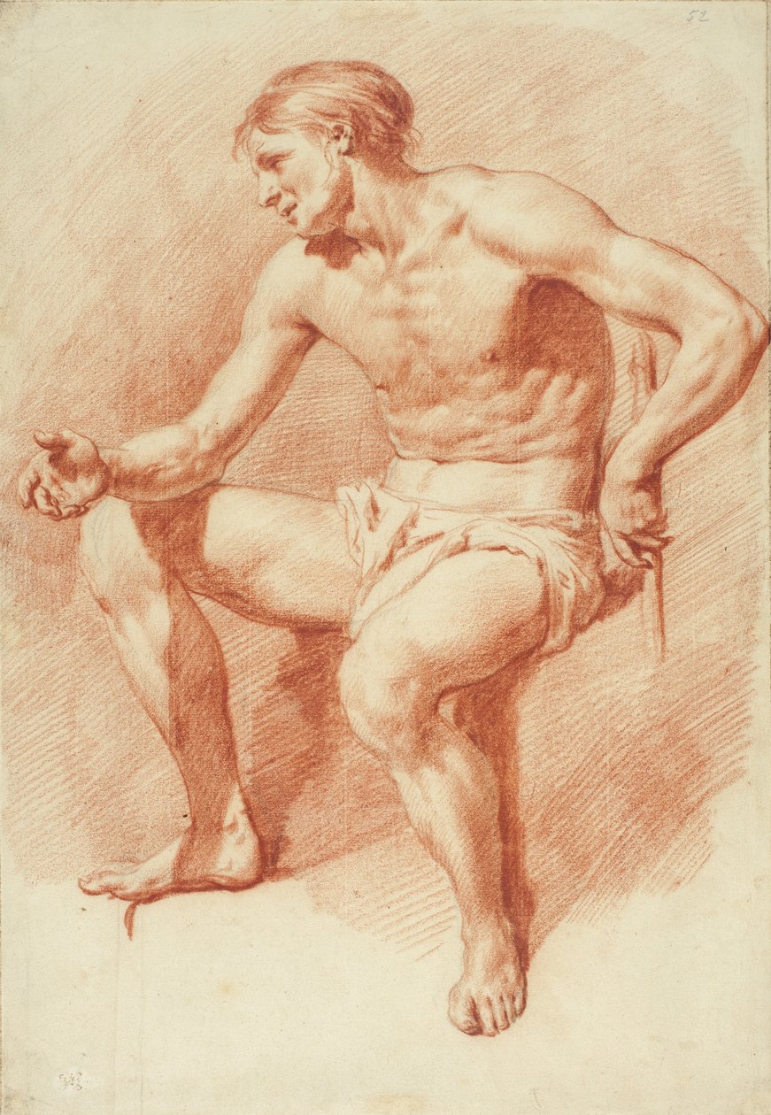 Studie van een mannelijk naakt door Adriaen van de Velde