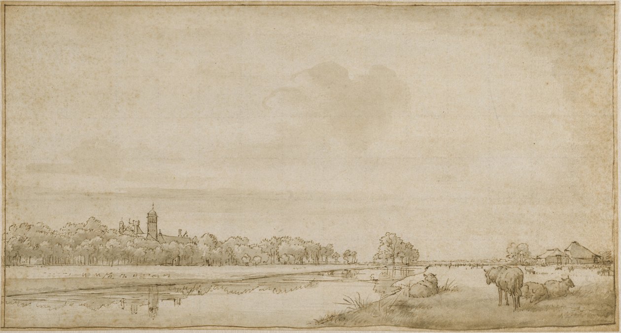 Het huis met het torentje, gezien vanuit het noordoosten door Adriaen van de Velde