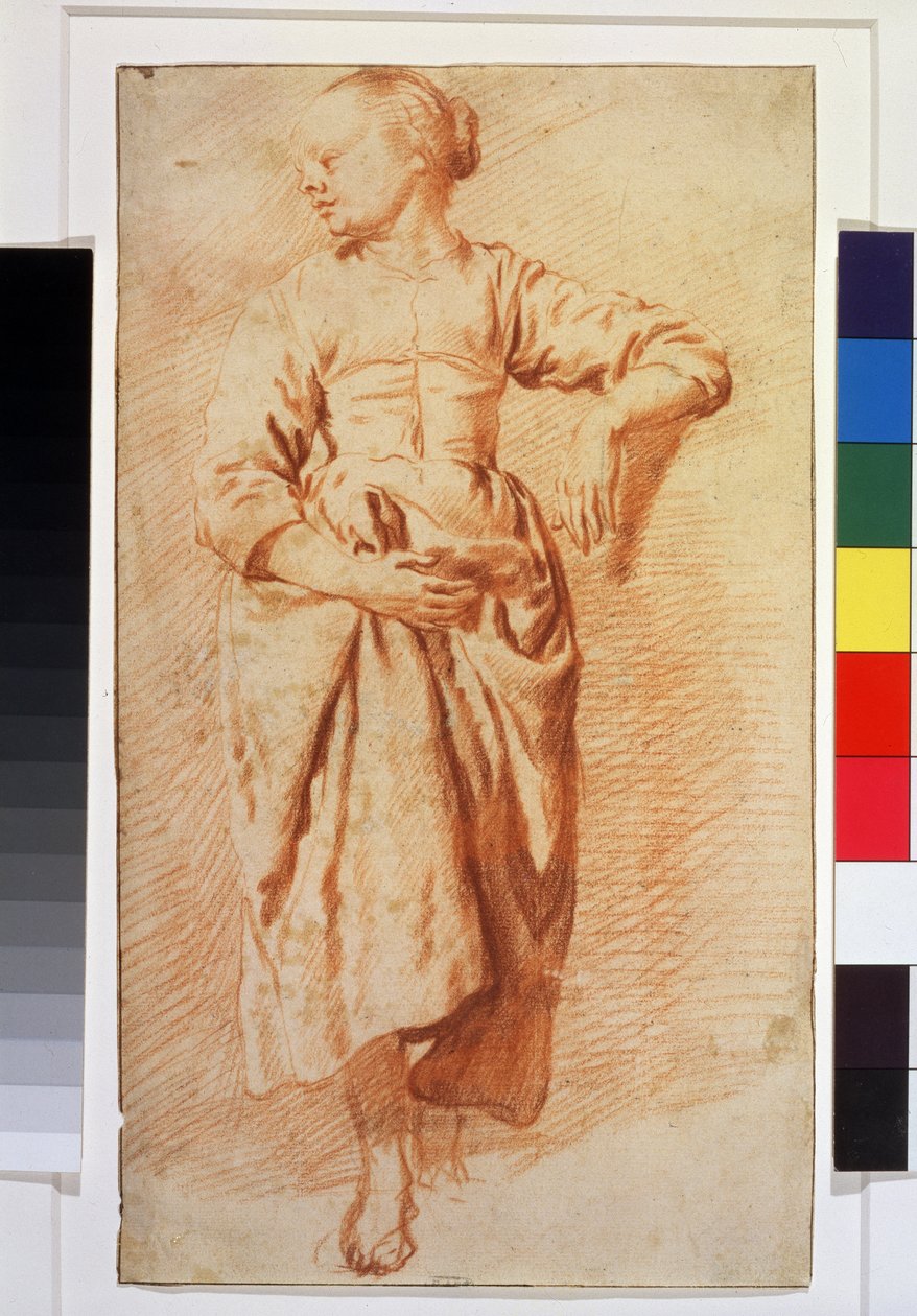 Vrouw in boerenkleding door Adriaen van de Velde