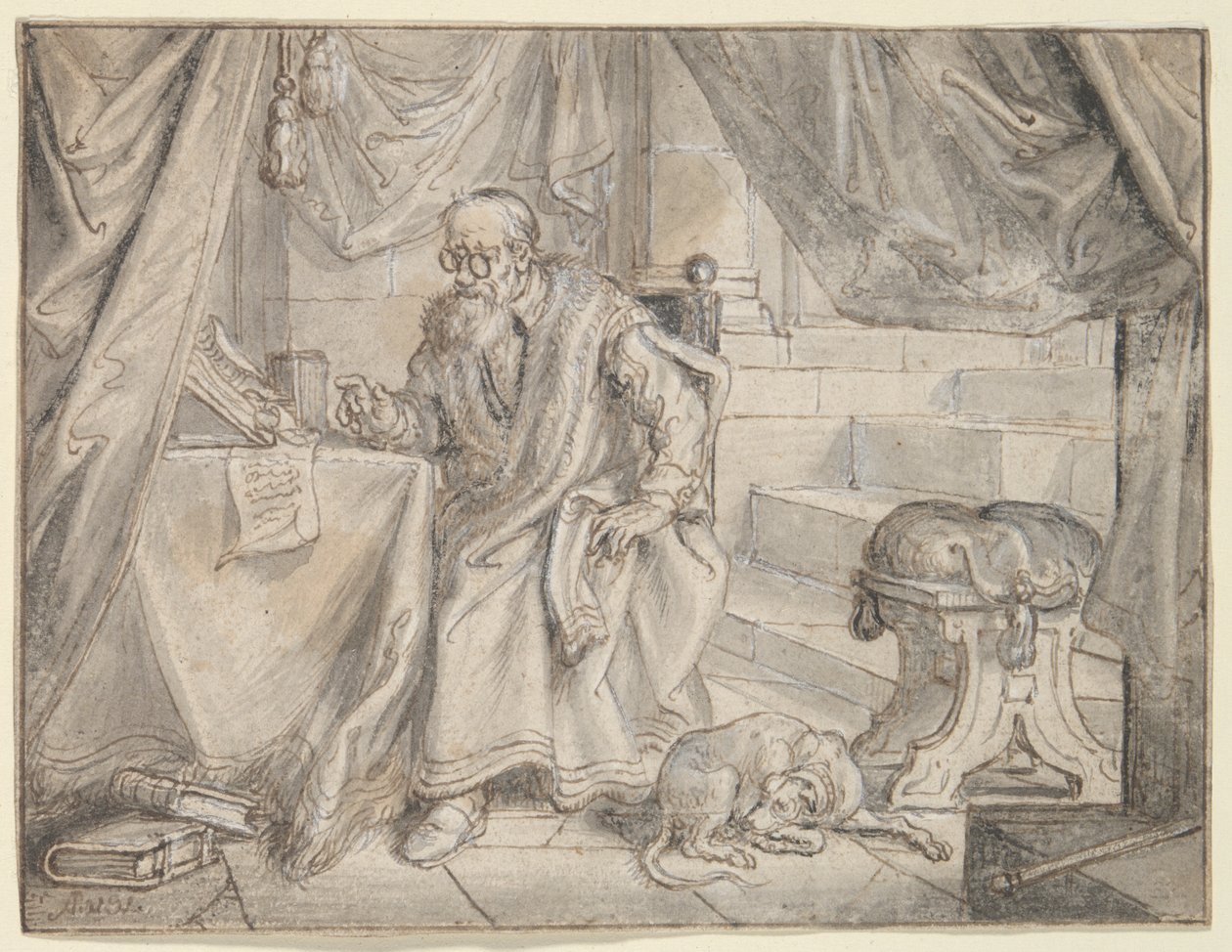 Studie voor door Adriaen van de Venne