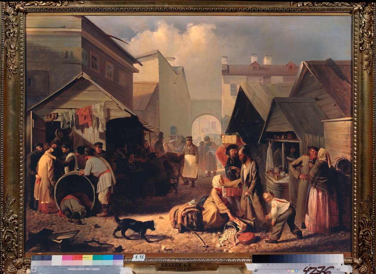 Verfrissingskraam in Sint-Petersburg door Adrian Markovich Volkov