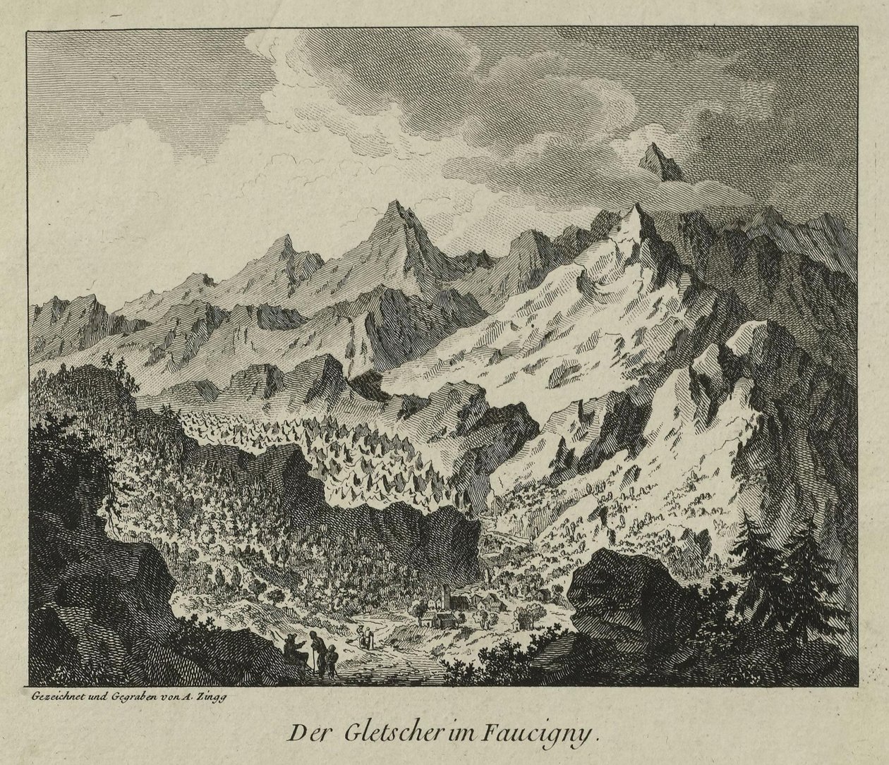 De gletsjers in Faucigny door Adrian Zingg