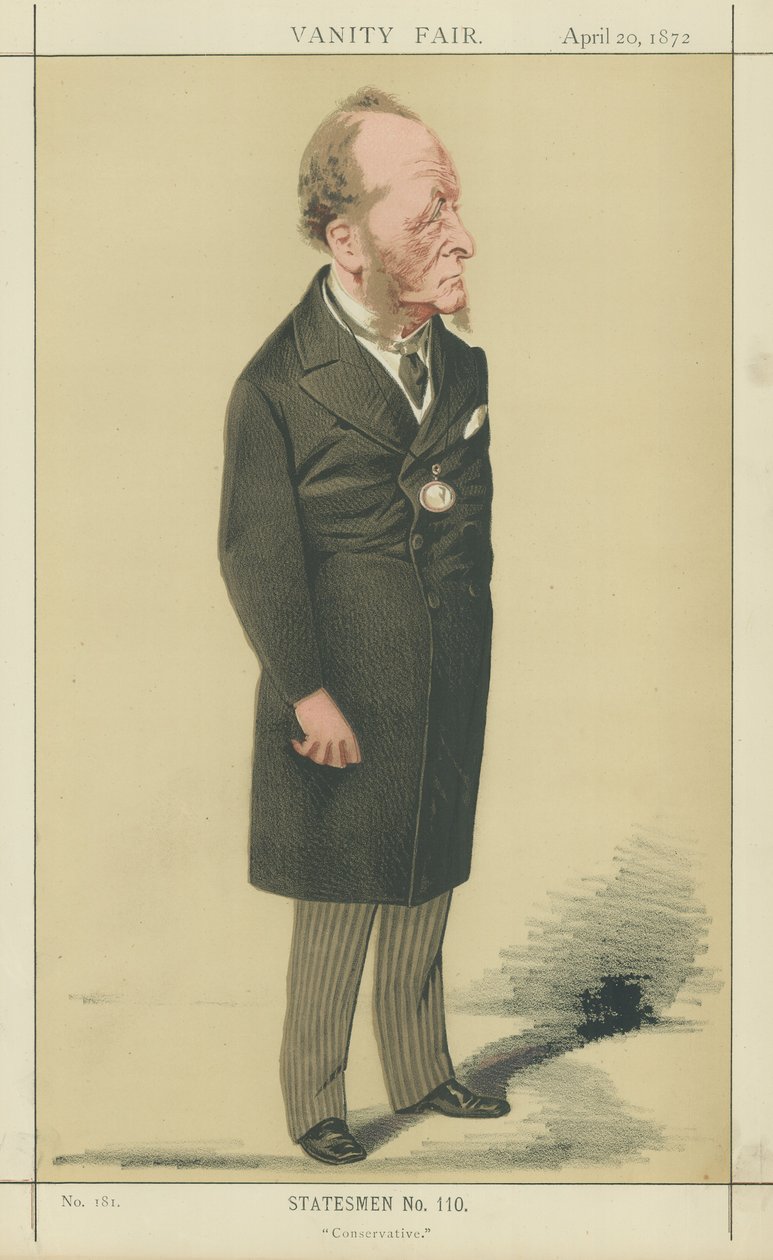 De eerbare Gathorne Hardy (kleurenlitho) door Adriano Cecioni