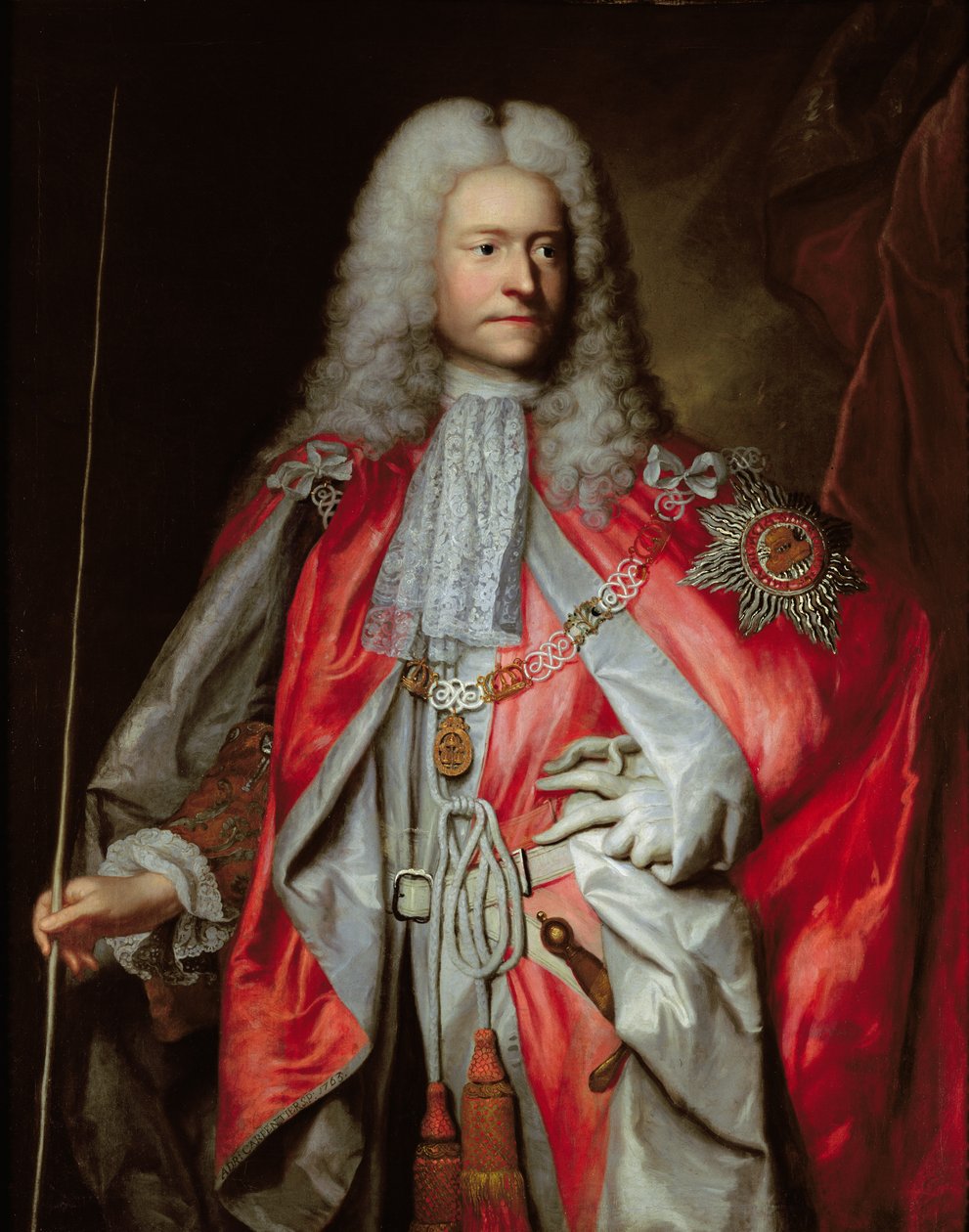 Postuum portret van Sir Paul Methuen K.B. (overleden 1757) door Adrien Carpentiers