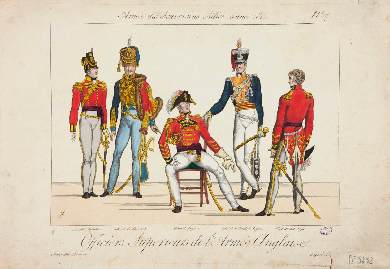 Hogere Officieren van het Engelse Leger, Leger van Geallieerde Soevereinen, 1815 door Adrien Pierre Francois Godefroy