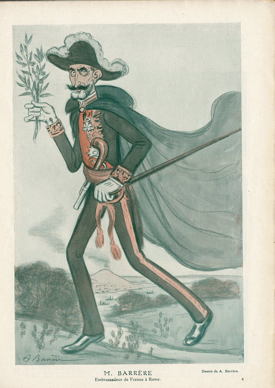 Fantasio - Illustratie van A Barrere: Italië, Diplomatie, Rome - Barrere Camille, Diplomaten door Adrien Barrere