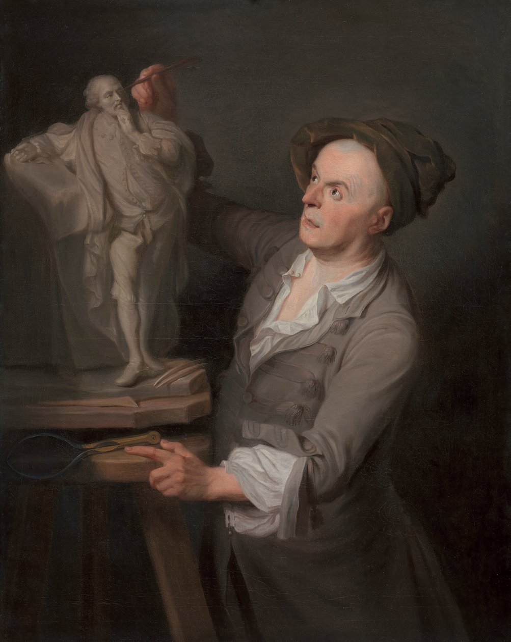 Louis-Francois Roubiliac Modelleert Zijn Monument voor Shakespeare door Adrien Carpentiers
