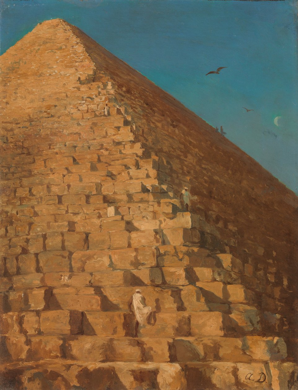 De Grote Piramide, Gizeh door Adrien Dauzats