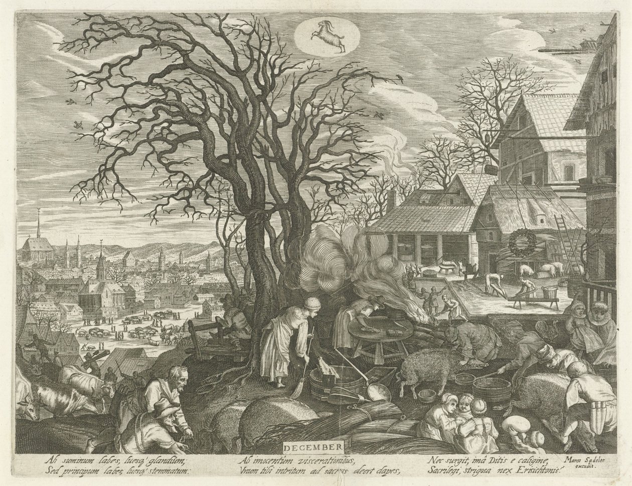 December door Egidius  Sadeler (II)