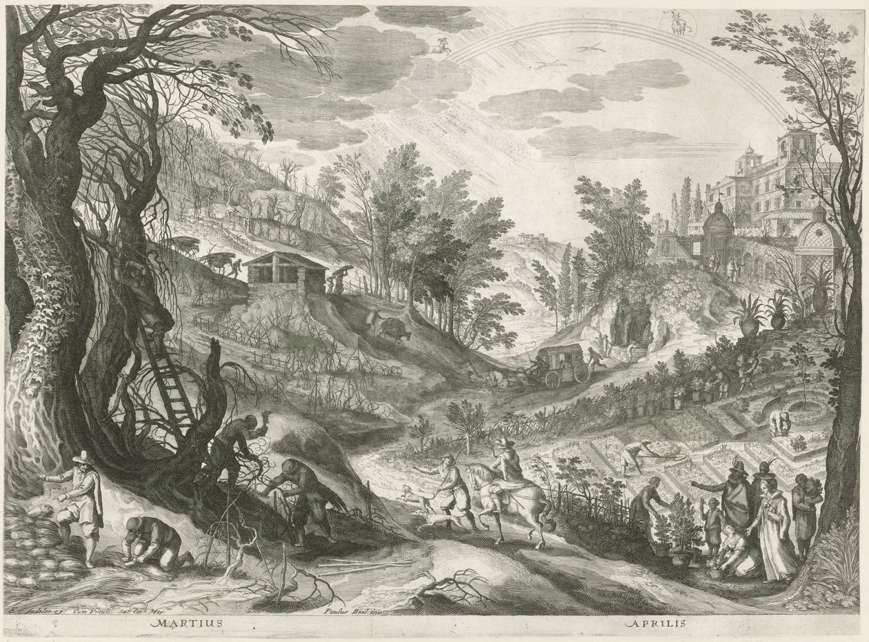 Maart en april door Egidius  Sadeler (II)