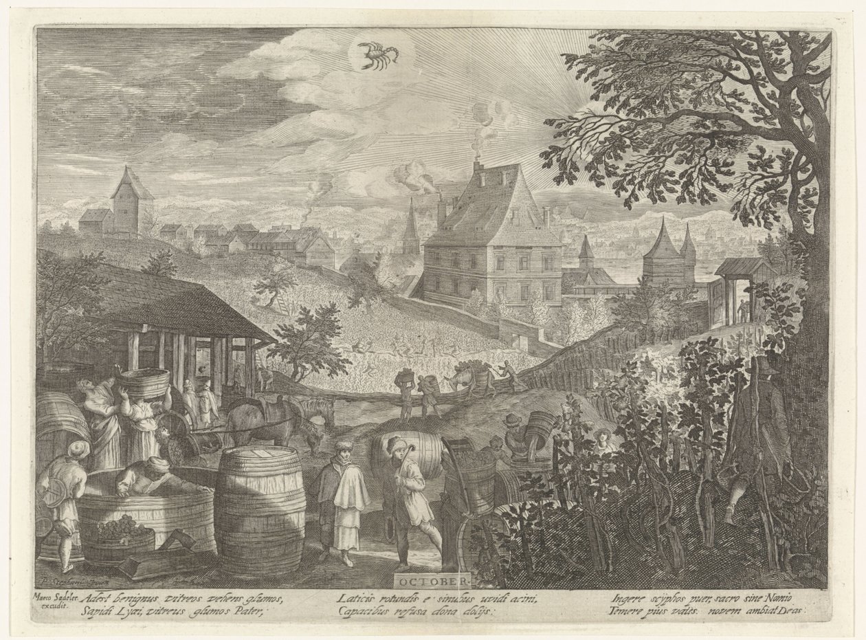 Oktober door Egidius  Sadeler (II)