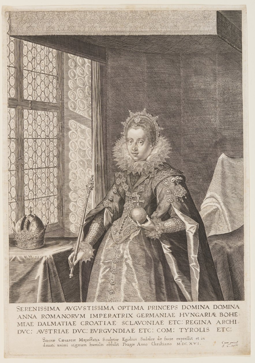 Anna, vrouw van keizer Matthias door Aegidius Sadeler II