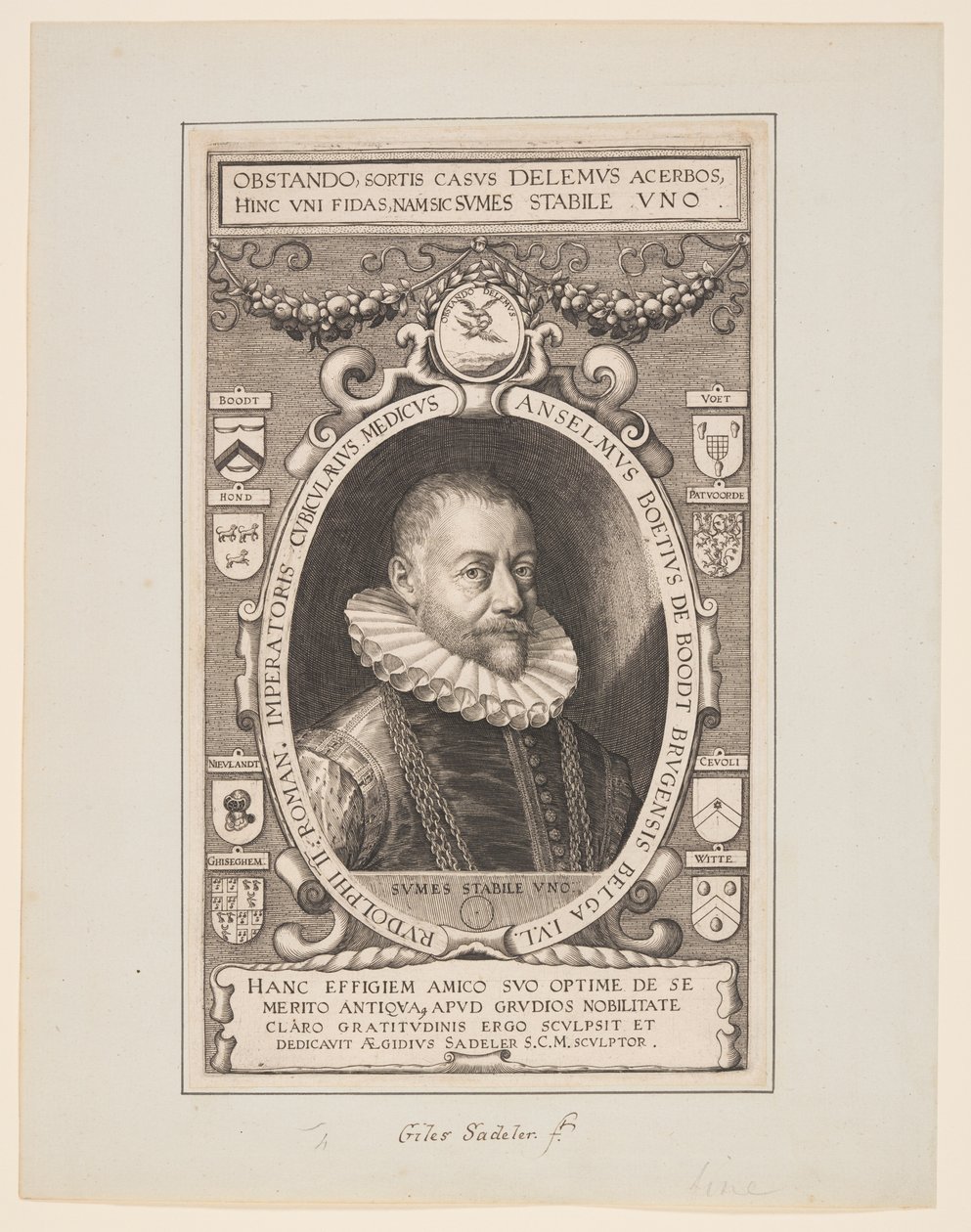 Anselm Boethius de Boodt, lijfarts van Rudolph II door Aegidius Sadeler II