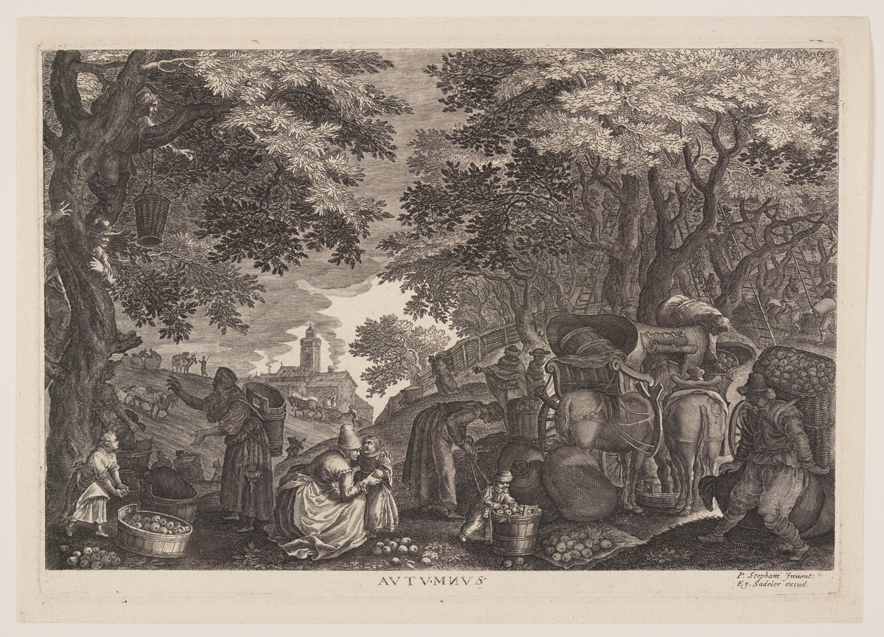 Herfst, uit De vier seizoenen door Aegidius Sadeler II