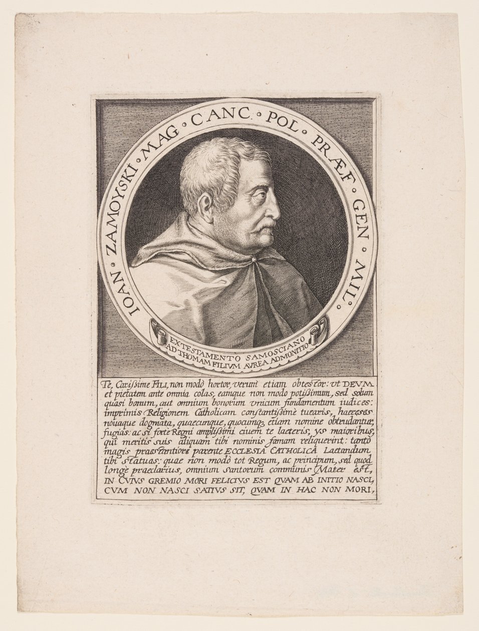 Jan Zamoyski, Pools edelman, groot kroonkanselier door Aegidius Sadeler II