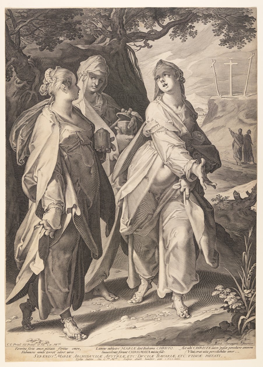 De drie vrouwen keren terug uit het graf door Aegidius Sadeler II