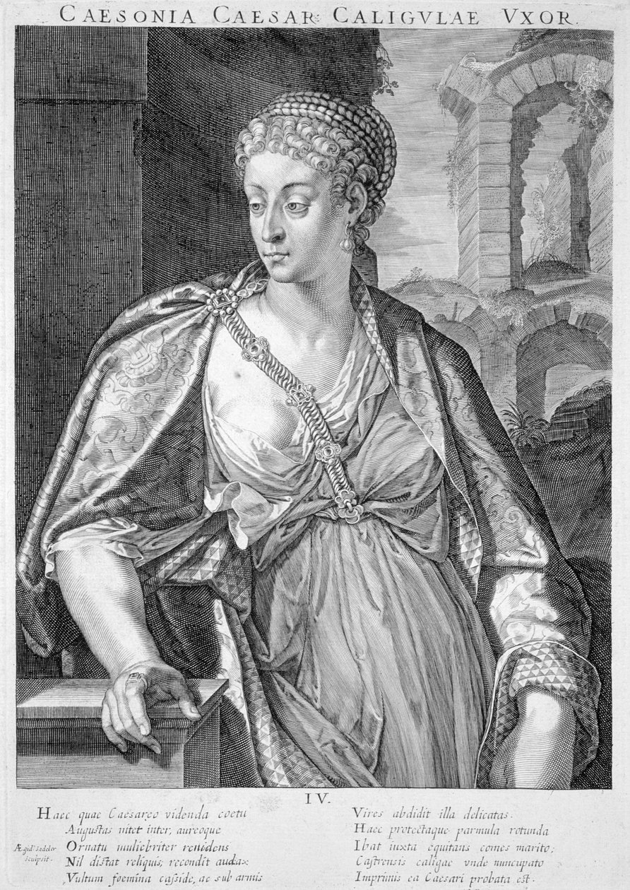 Caesonia vrouw van Caligula door Aegidius Sadeler or Saedeler