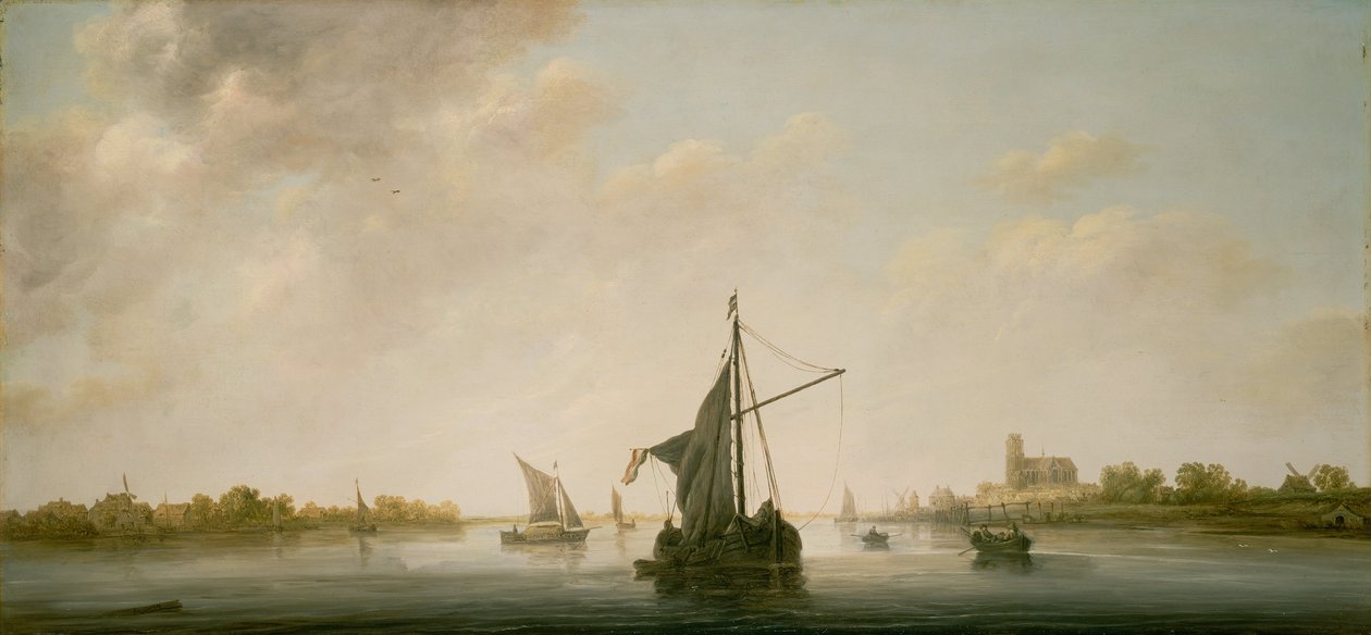 Uitzicht op de Maas bij Dordrecht door Aelbert Cuyp