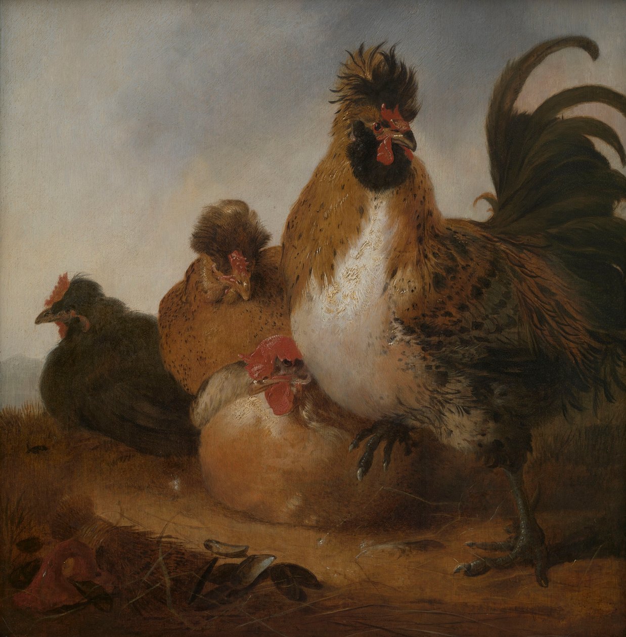 Haan en hennen door Aelbert Cuyp
