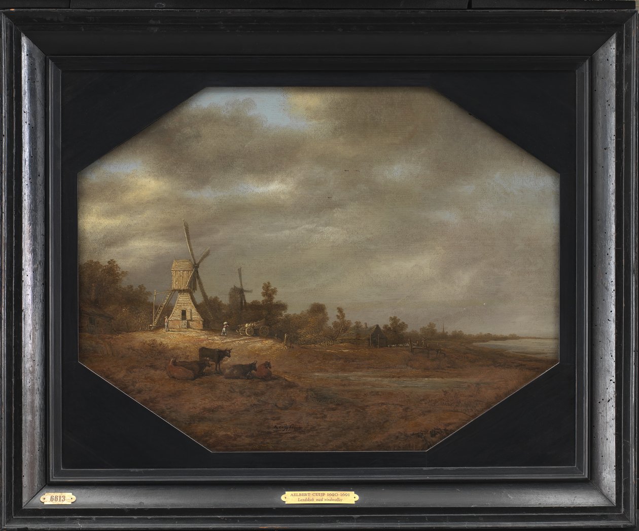 Landschap met windmolens door Aelbert Cuyp