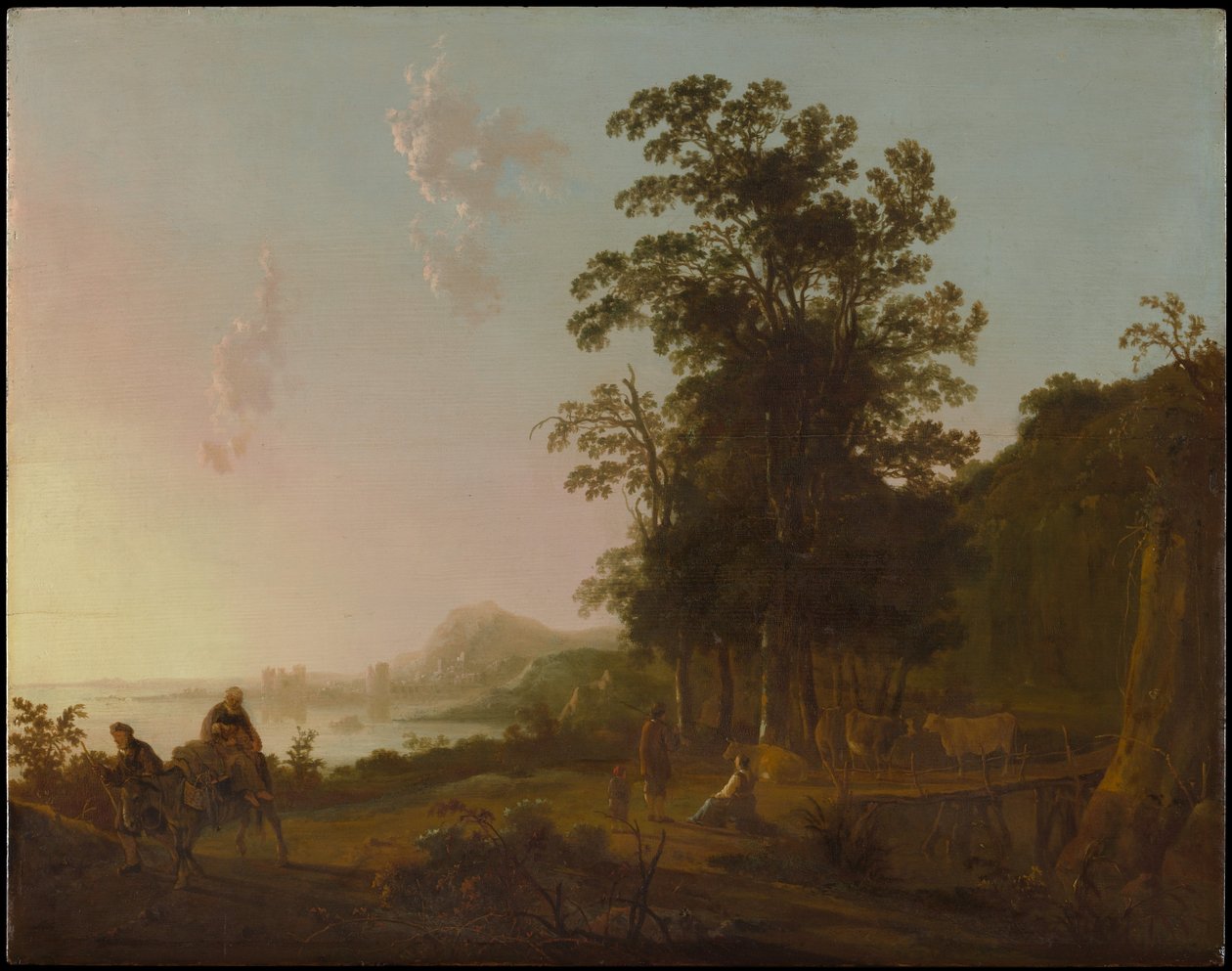 Landschap met de vlucht naar Egypte door Aelbert Cuyp