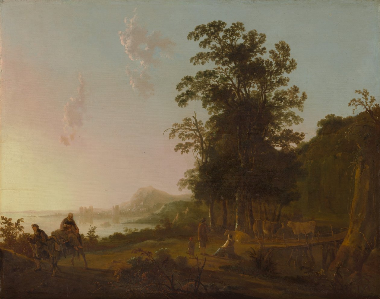 Landschap met de vlucht naar Egypte door Aelbert Cuyp