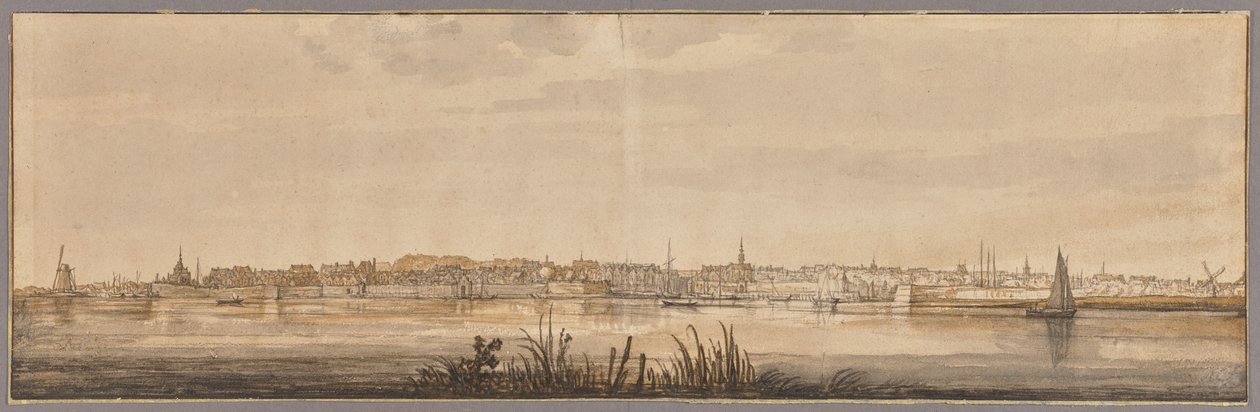 Panoramisch gezicht op Dordrecht en de Maas door Aelbert Cuyp