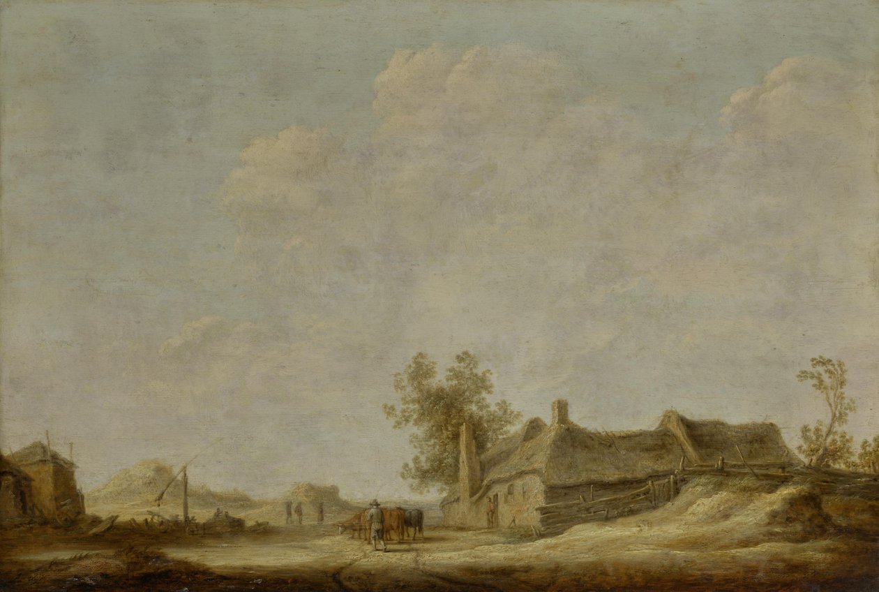 Zonnig duinlandschap met put door Aelbert Cuyp