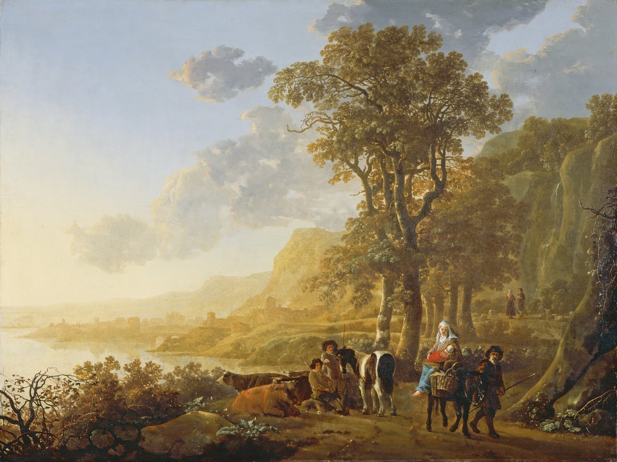 De vlucht naar Egypte door Aelbert Cuyp