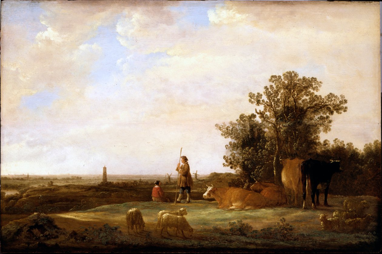 Uitzicht op een Vlakte door Aelbert Cuyp