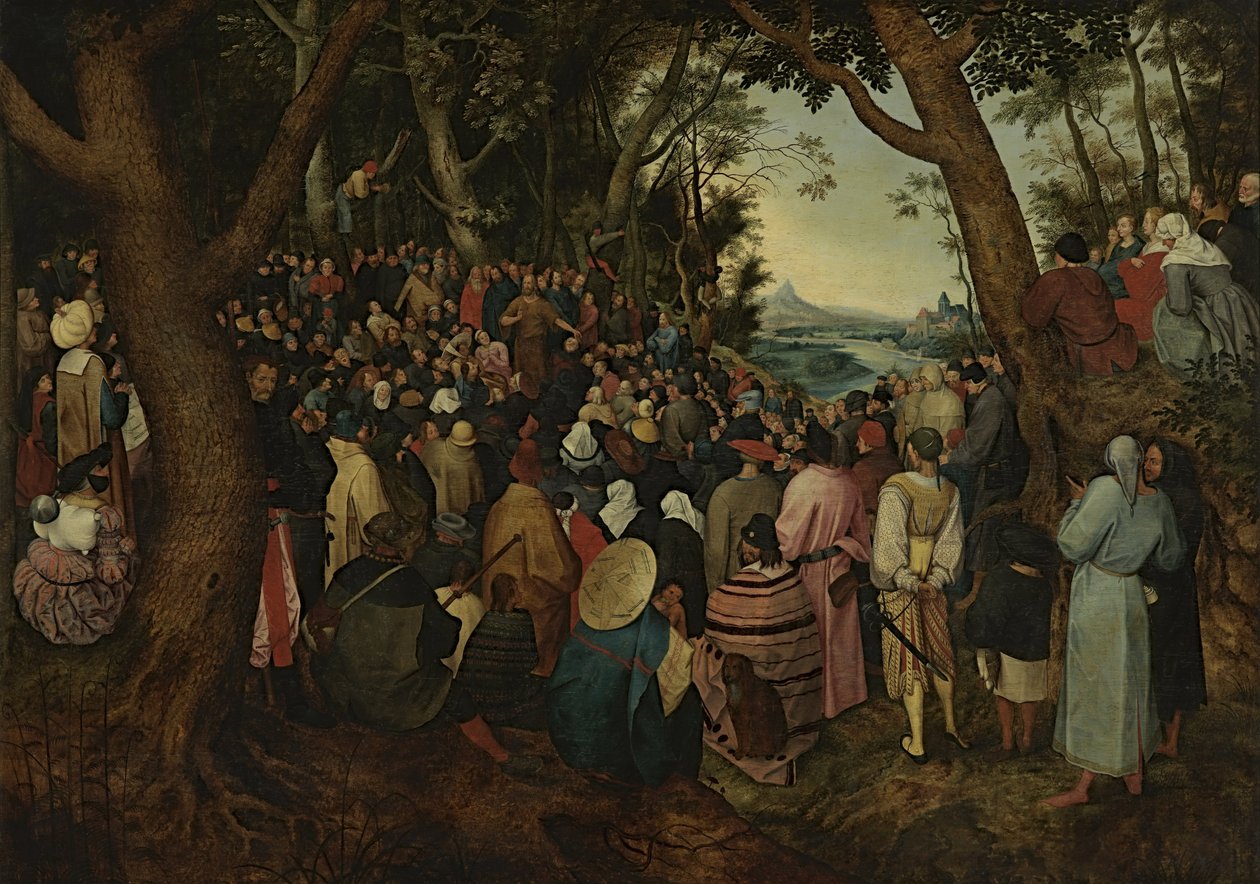 Sint Jan predikend voor de menigte (kopie naar Pieter Bruegel de Oude) door After Pieter Brueghel the Elder