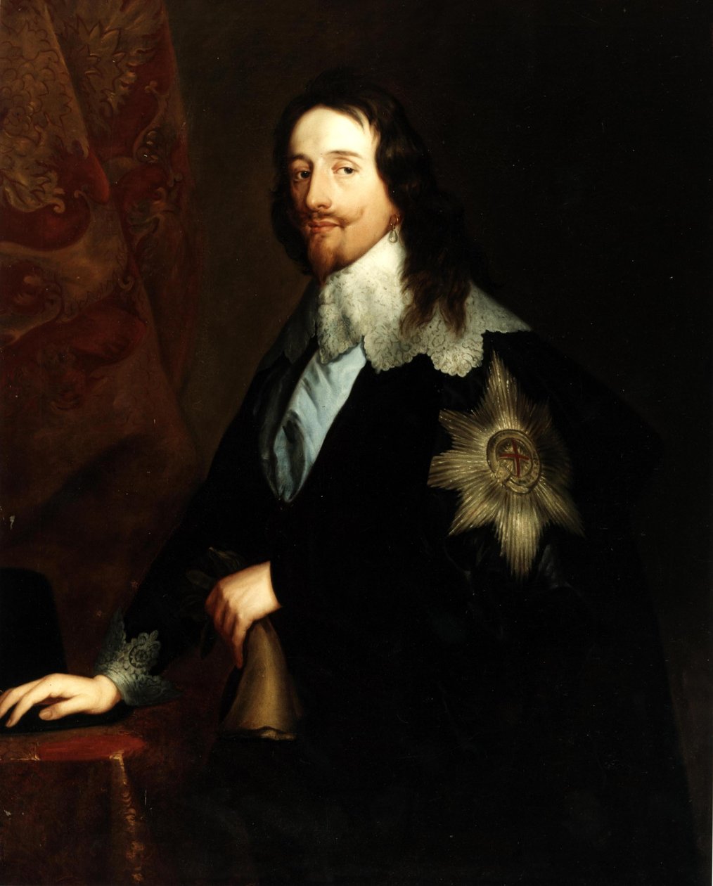 Portret van koning Karel I (1600-1649) door after Anthony van Dyck