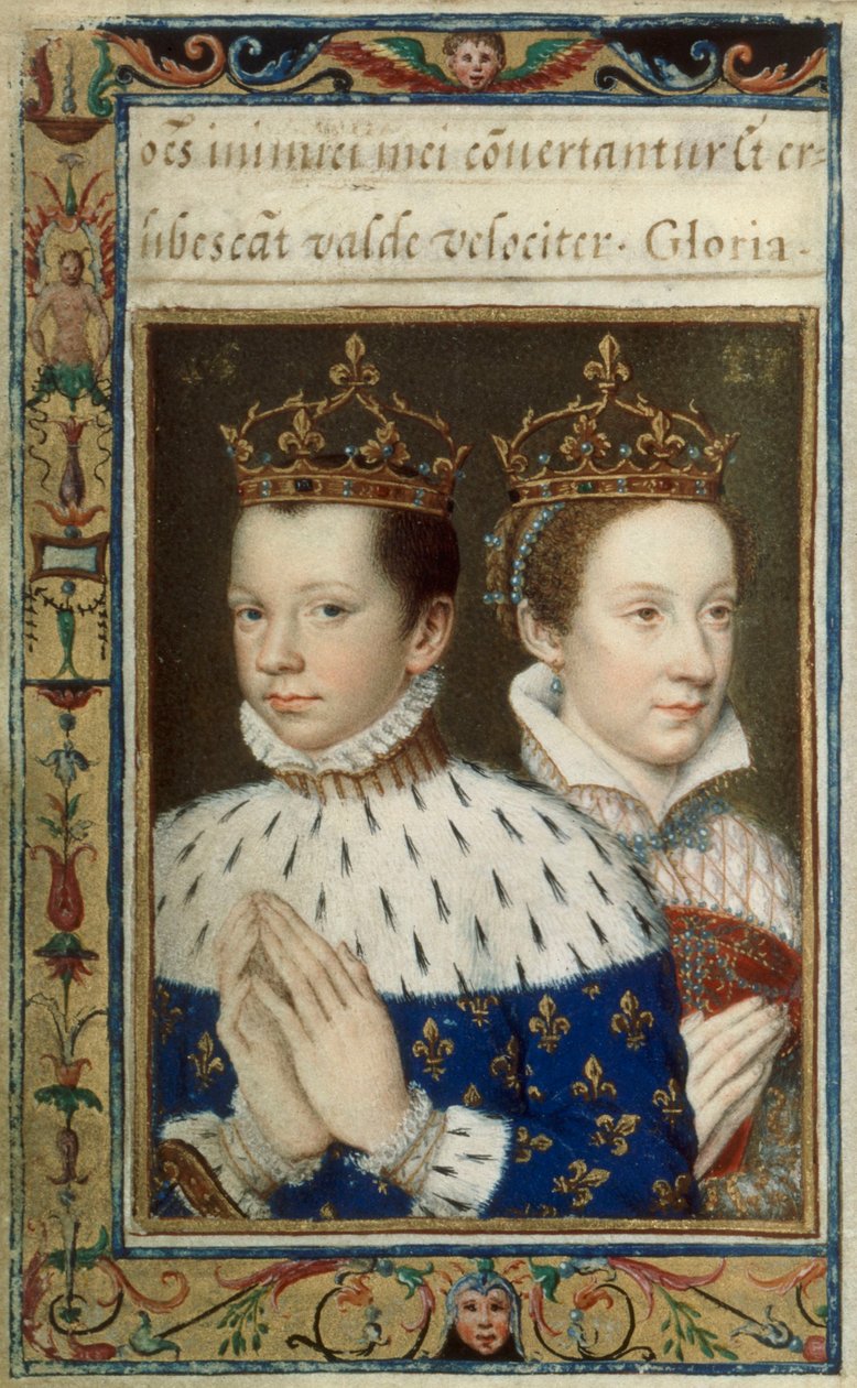 BnF, NAL 83, folio 154 v - Franciscus II en Mary, Koningin der Schotten door After François Clouet