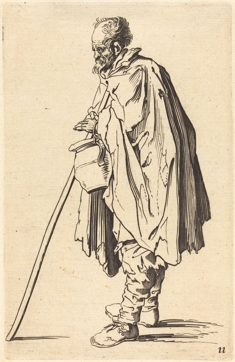 Bedelaar met pot door After Jacques Callot