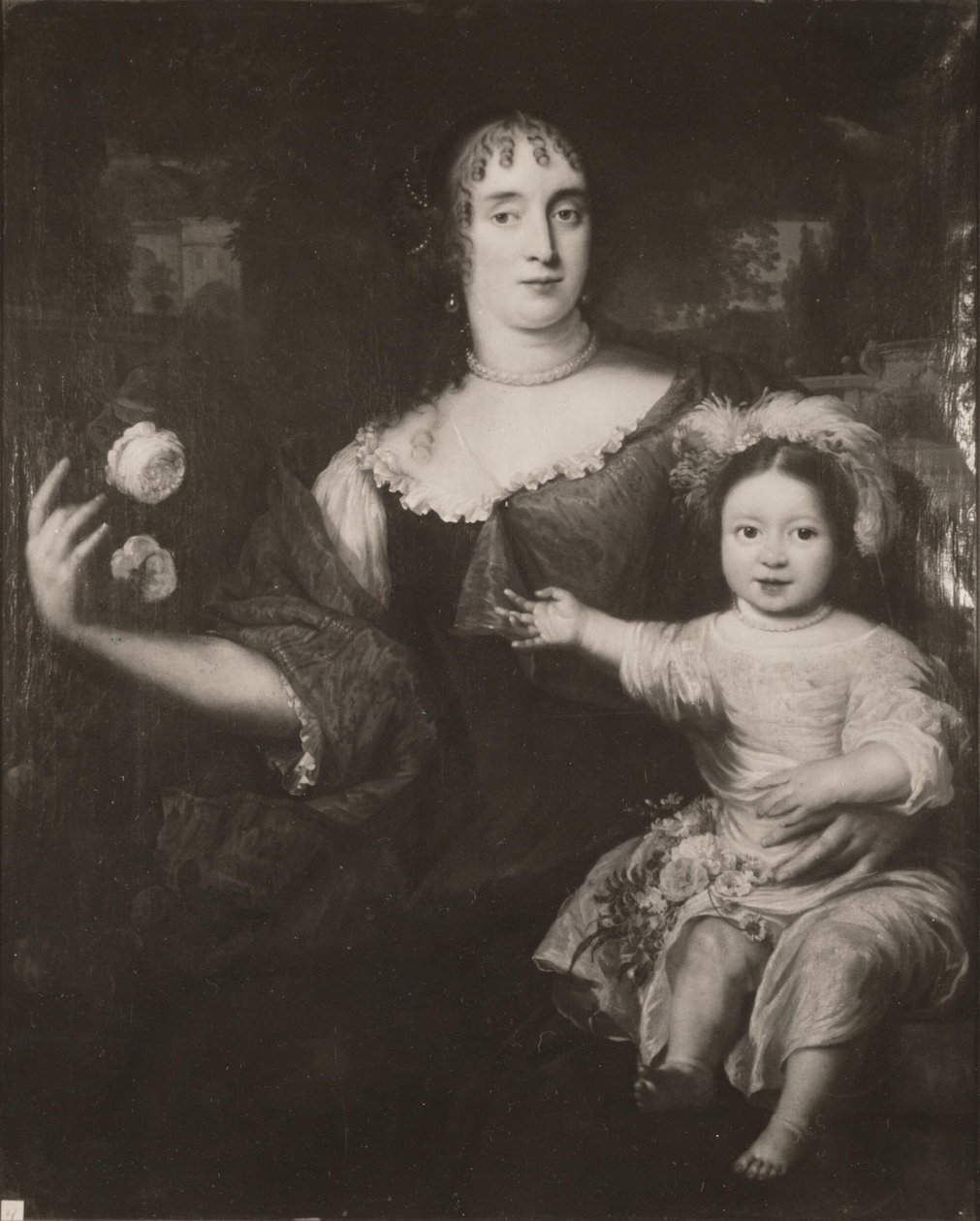 Dubbelportret van Maria van Berckel (1631-1796) en haar dochter door After Jan de Baen