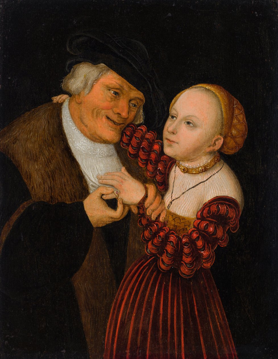 Duits: Ungleiches Paar Een slecht paar door after Lucas Cranach the Elder