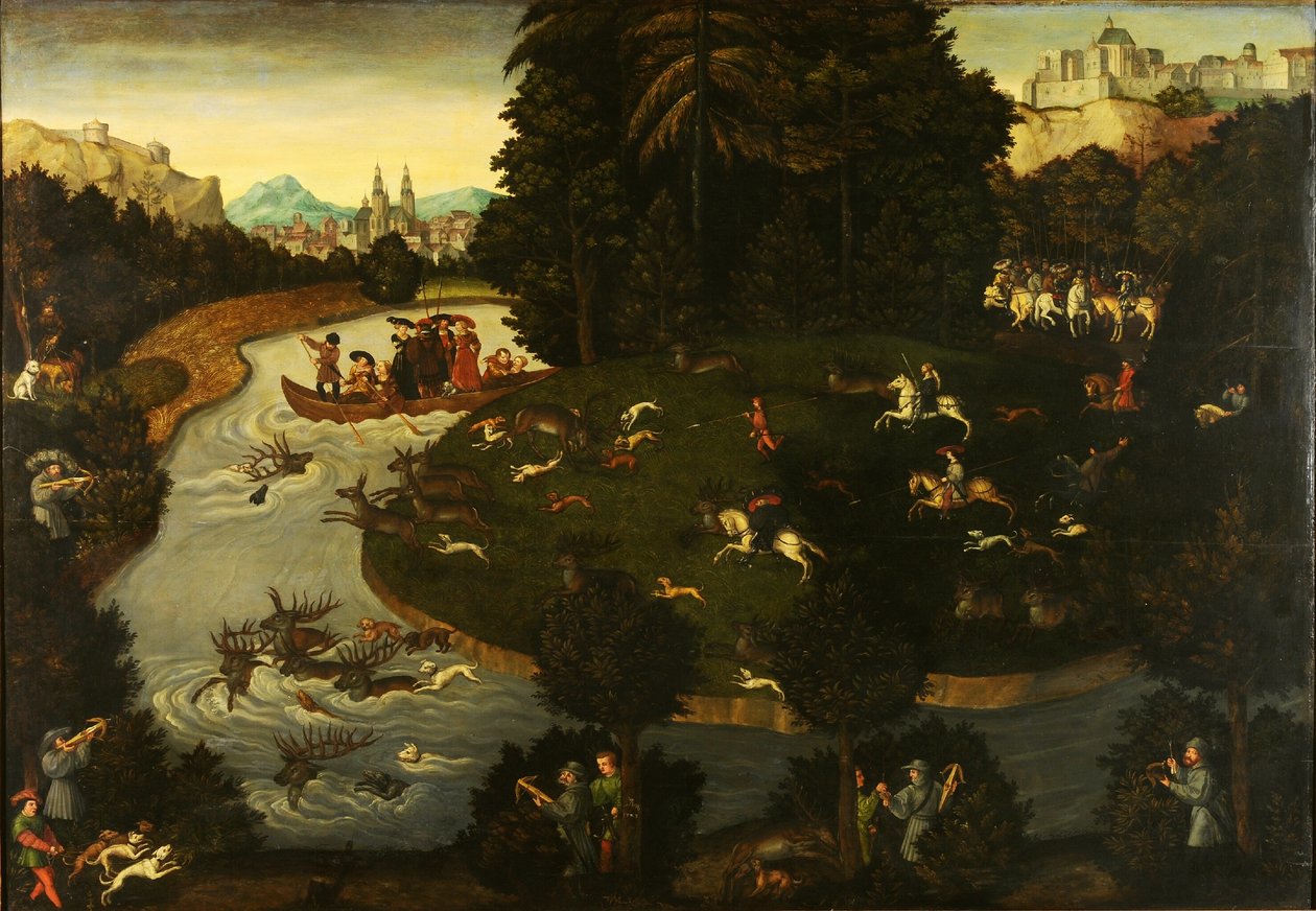 Jacht op adelaar door after Lucas Cranach the Elder