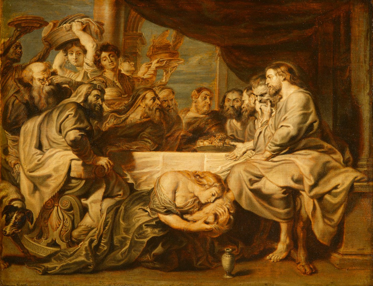 Christus in het huis van Simon door after Peter Paul Rubens