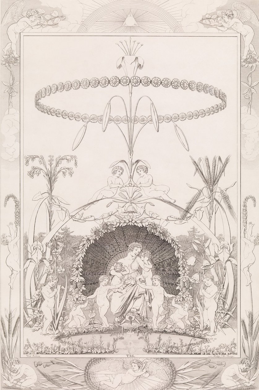 Dag, uit de serie De Tijden van de Dag, 1807 door After Philipp Otto Runge