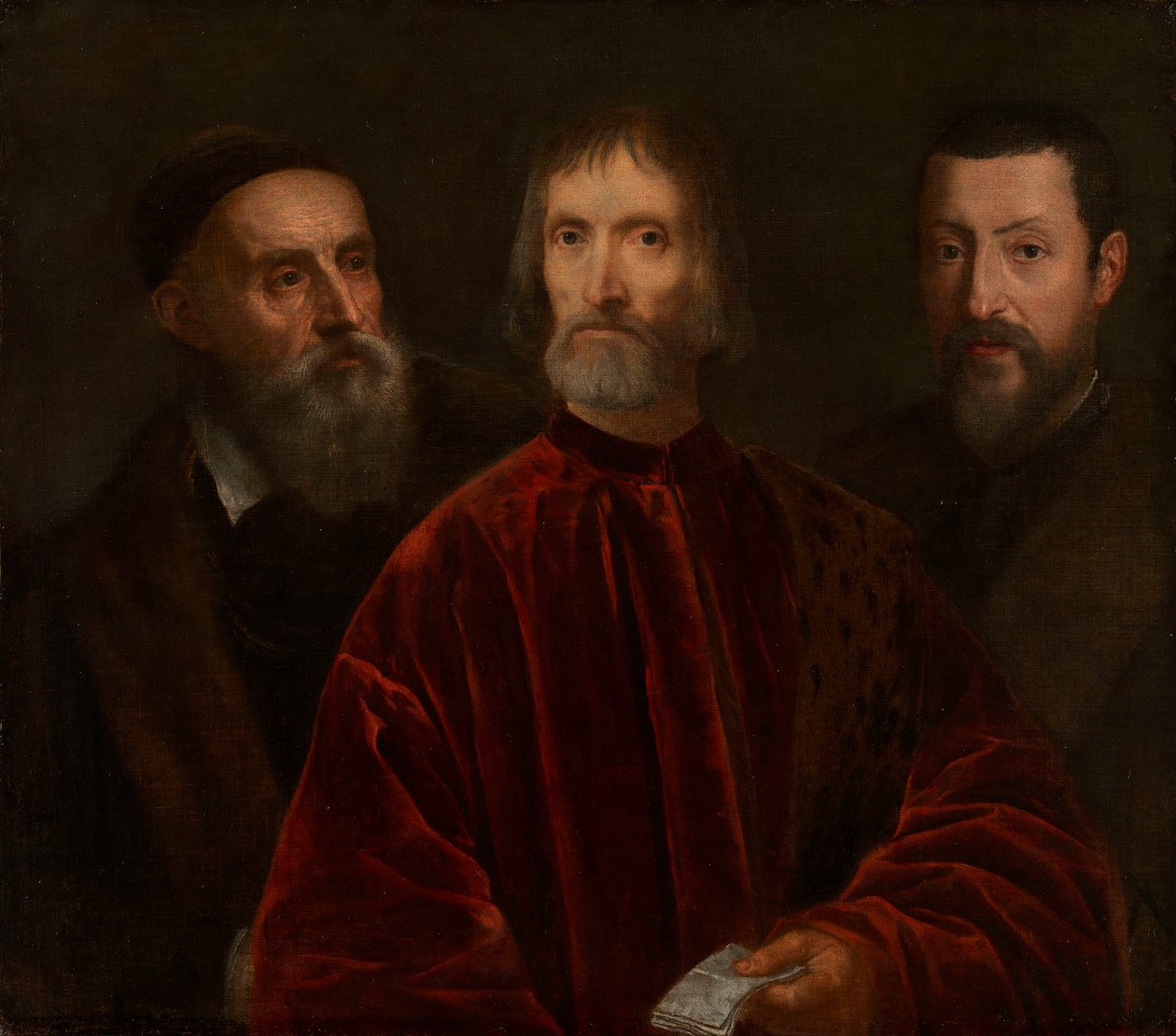 Titiaan en zijn vrienden door after Titian
