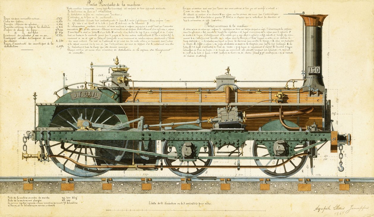 Hogesnelheidstrein, 1864 door Agapele Jemeppes