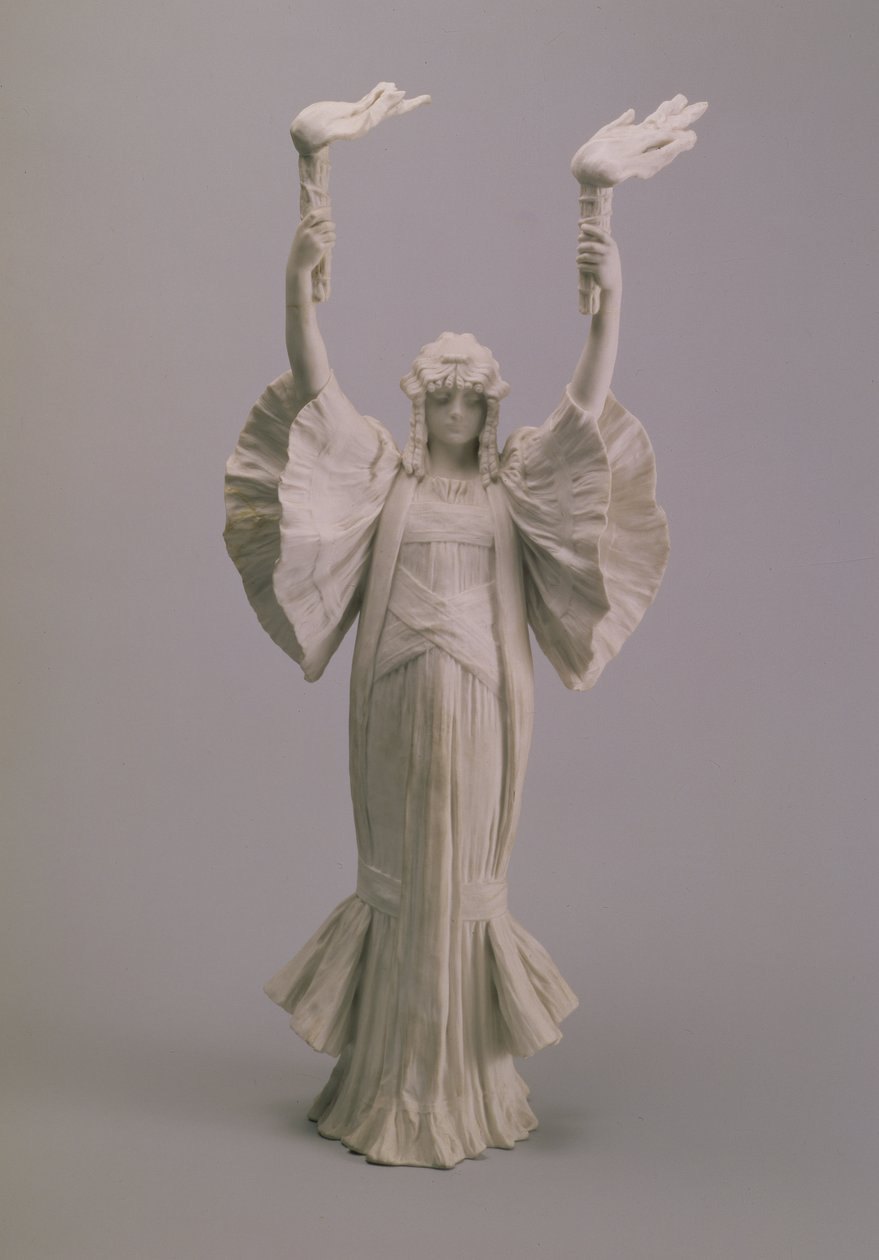 Dancer met fakkels van een tafelstuk, Sevres, 1900 door Agathon Leonard