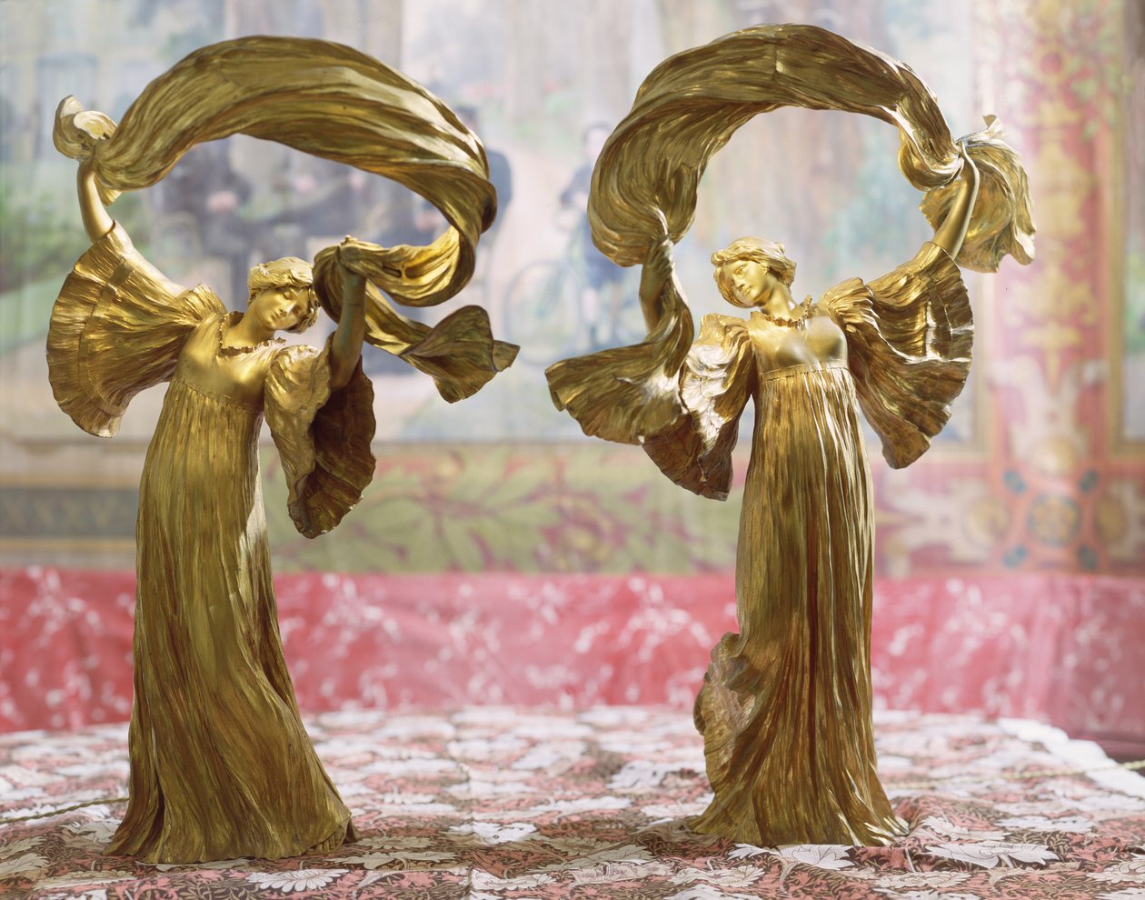 Dansende figuren van een tafelstuk, Sevres, 1900 door Agathon Leonard