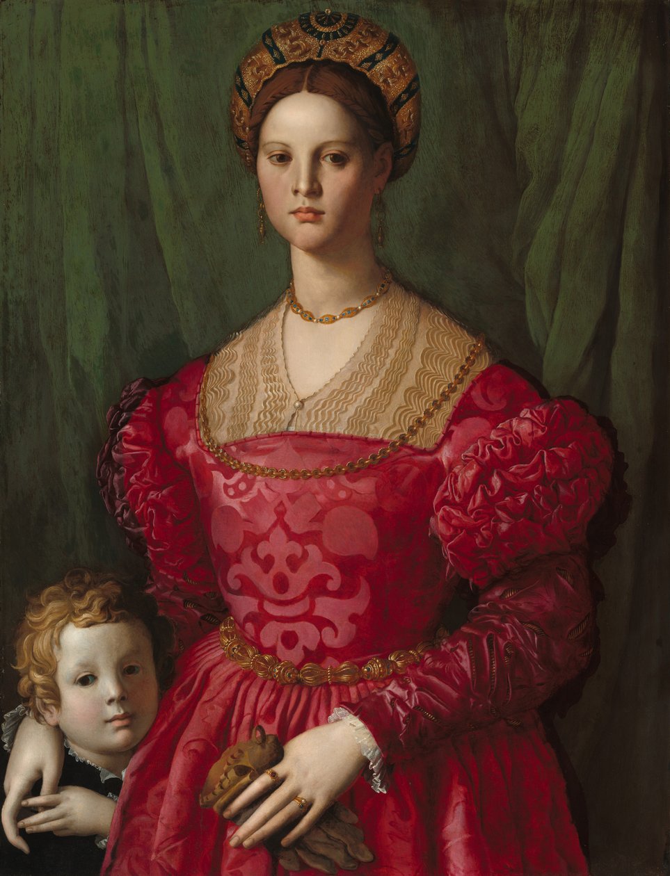 Een jonge vrouw en haar kleine jongen, ca. 1540 door Agnolo Bronzino