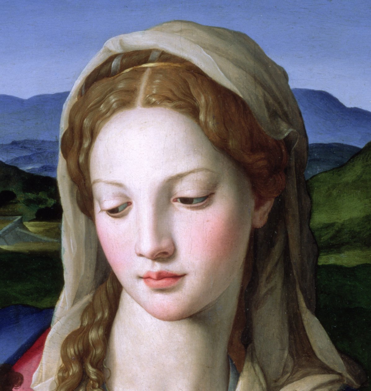 Heilige Familie met St. Anna en de jonge St. Johannes de Doper, c.1550 (detail) door Agnolo Bronzino