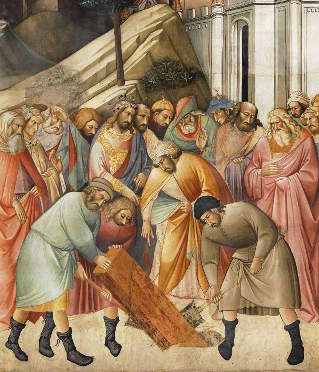 Koning Salomo Begraaft een van de Balken van het Kruis door Agnolo Gaddi