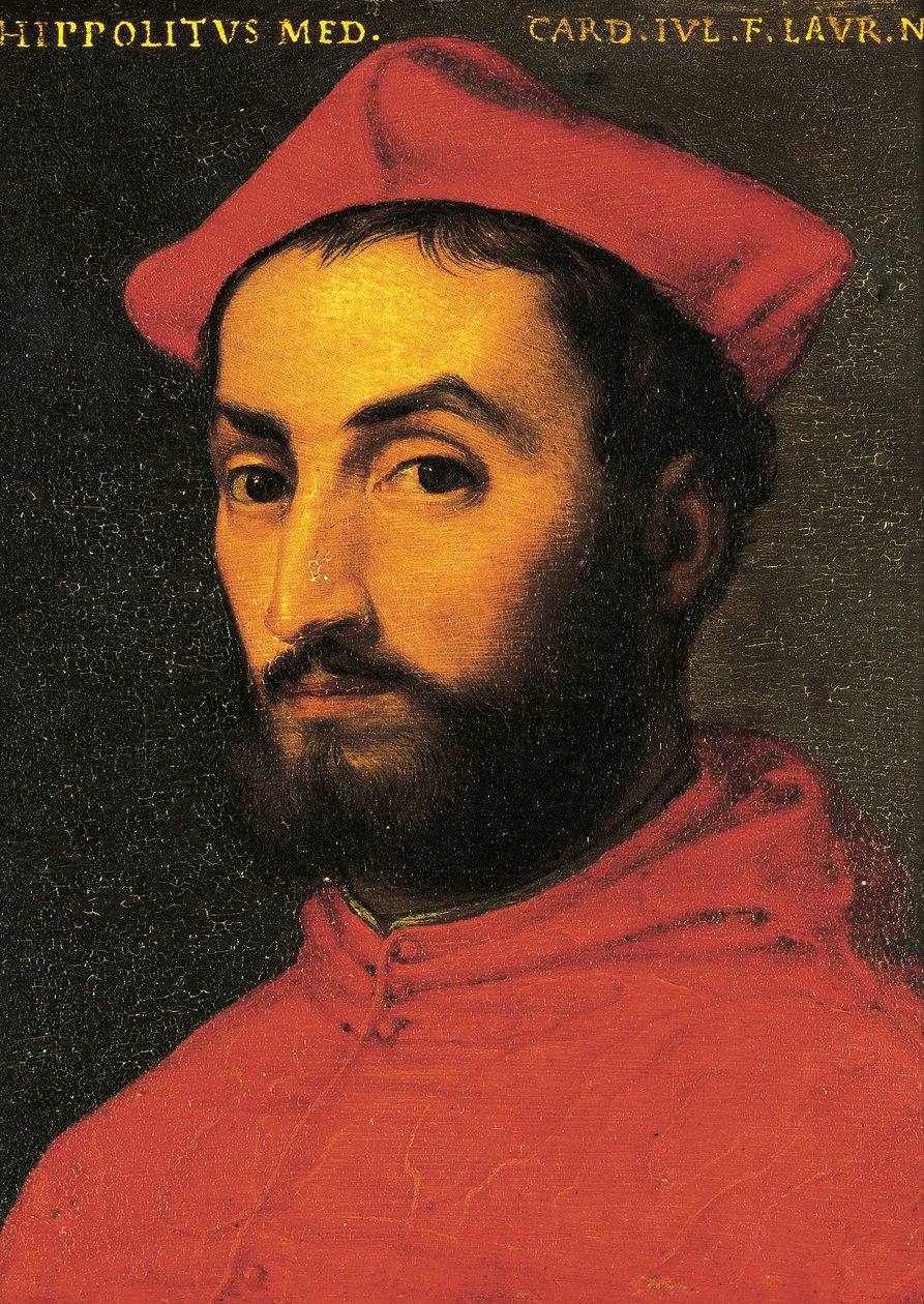 Portret van Ippolito de Medici door Agnolo Bronzino