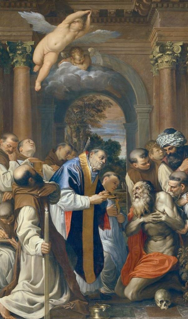 De laatste communie van St. Jerome door Agostino Carracci
