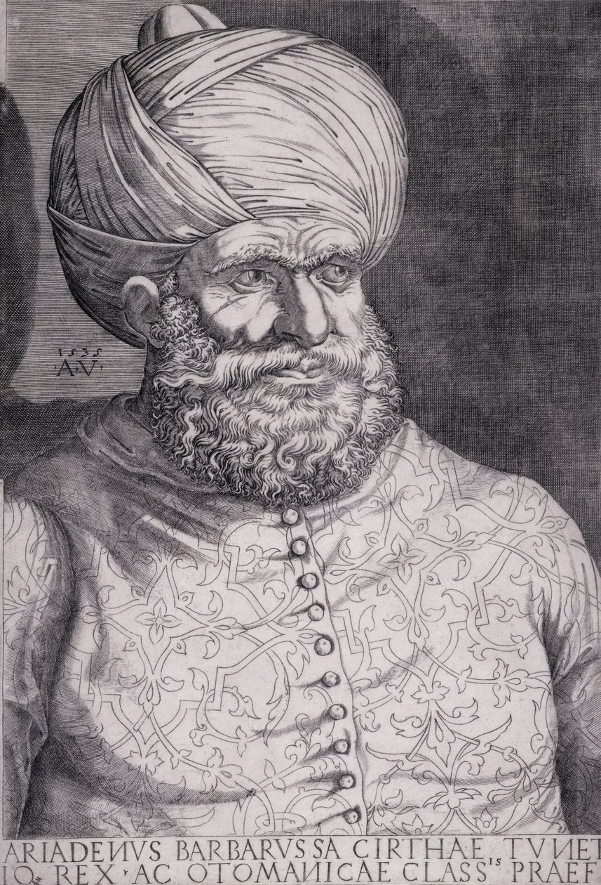 Barbarossa (Khayr ad-Din) (gest. 1546) 1535 door Agostino Musi