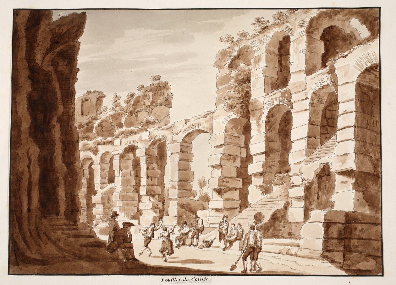 Opgravingen in het Colosseum, 1883 door Agostino Tofanelli